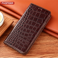 Case For Realmi Realme 11 12 13 Pro Plus 4G 5G Realme13 256/512 Magnetic Wallet Crocodile Genuine Leather Cover
