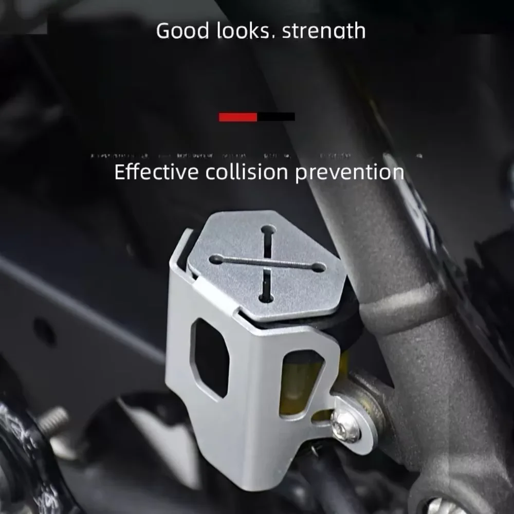 For Scrambler 400X Stainless Steel Rear Brake Oil Cup Protection Cover, Decorative Guard for Brake Fluid Reservoir Modified Part