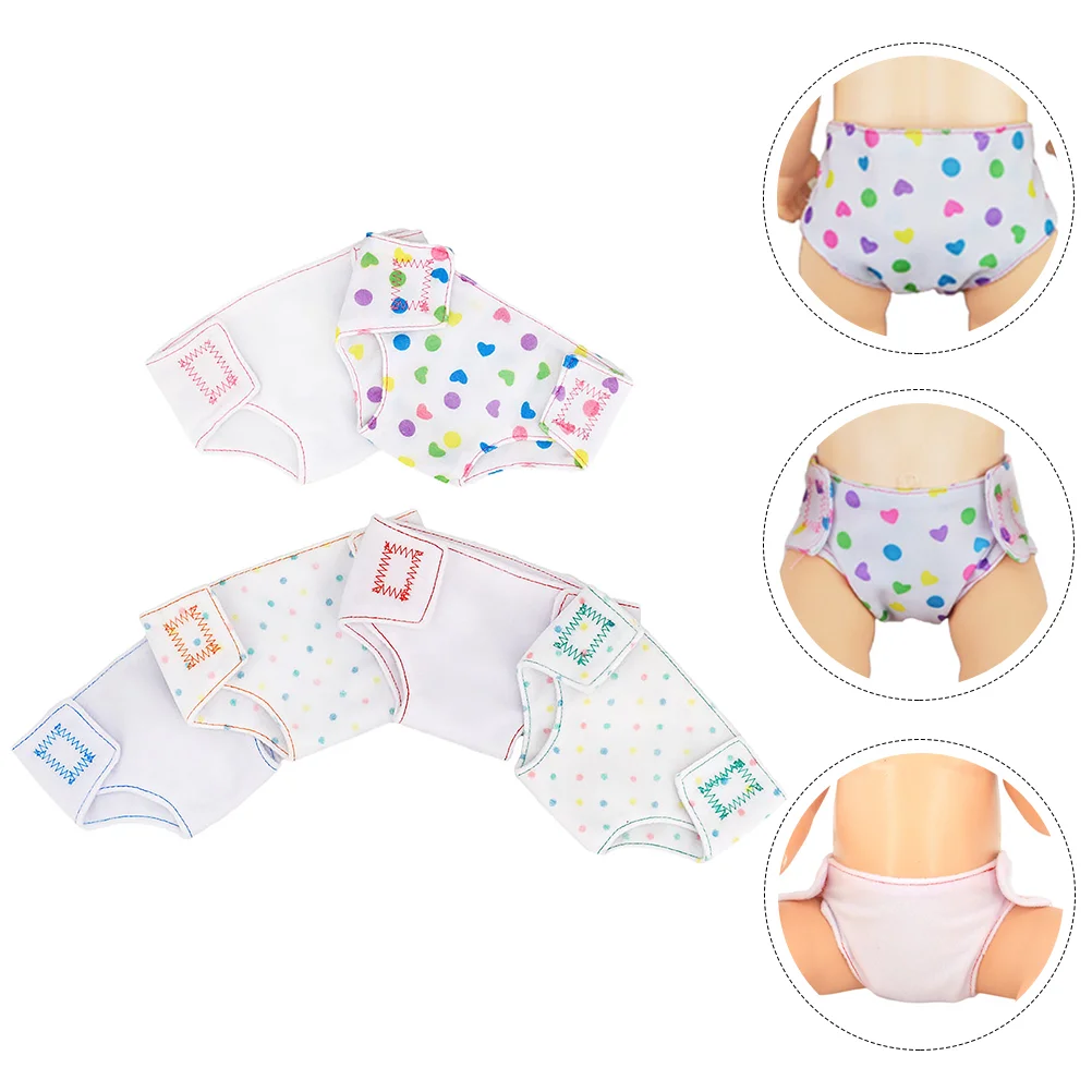 

6 Pcs Clothes Dolls Girls Toys Pretend Baby Reborn Accessories Diapers Underwear Newborn