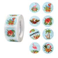 500pcs Flamingo Sticker Hawaii Graffiti Stickers DIY Luggage Laptop Little Red Flowers Reward Hand Account Tape Toy Decal