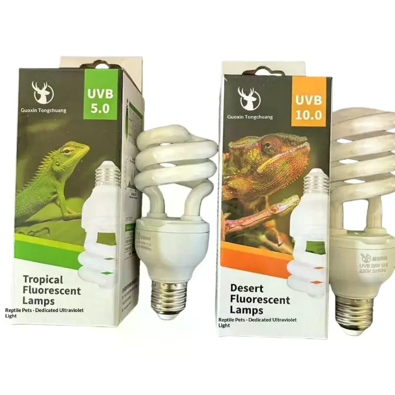 1Pcs Turtle Lizard Snake Reptiles Heating Lamps 13W/26W UV Rays Energy Saving Terrarium Basking Light 5.0 10.0 UVB Reptile Lamp