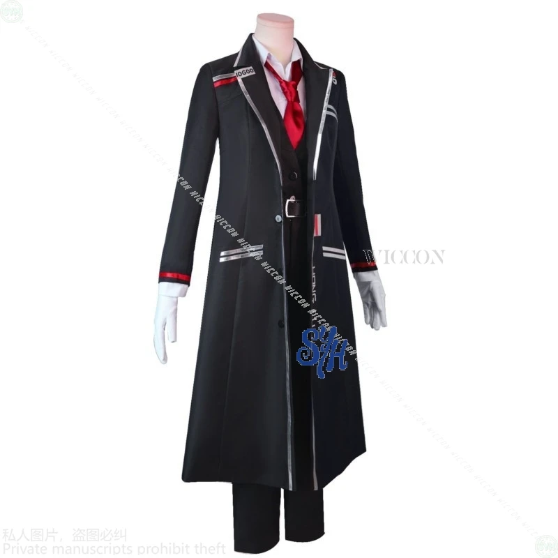 هونغ لو تأثيري لعبة شركة ليمبوس أنيمي زي فاسق معطف أسود طويل كول كيب التعادل حزام أزياء الهالوين عيد الميلاد حفلة كوسفب