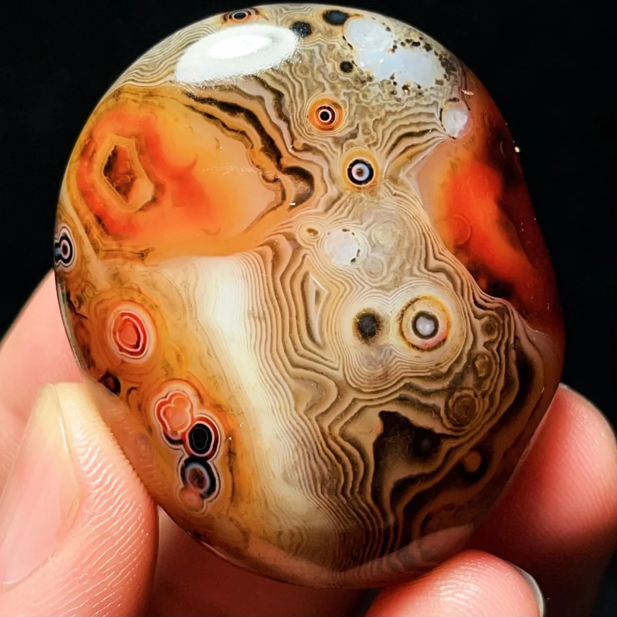 Banded Agate Jade Tone, Natural Banding, Polished Tumbled, Collector Gift, Crystal Collection, Table Display, Desk Decor