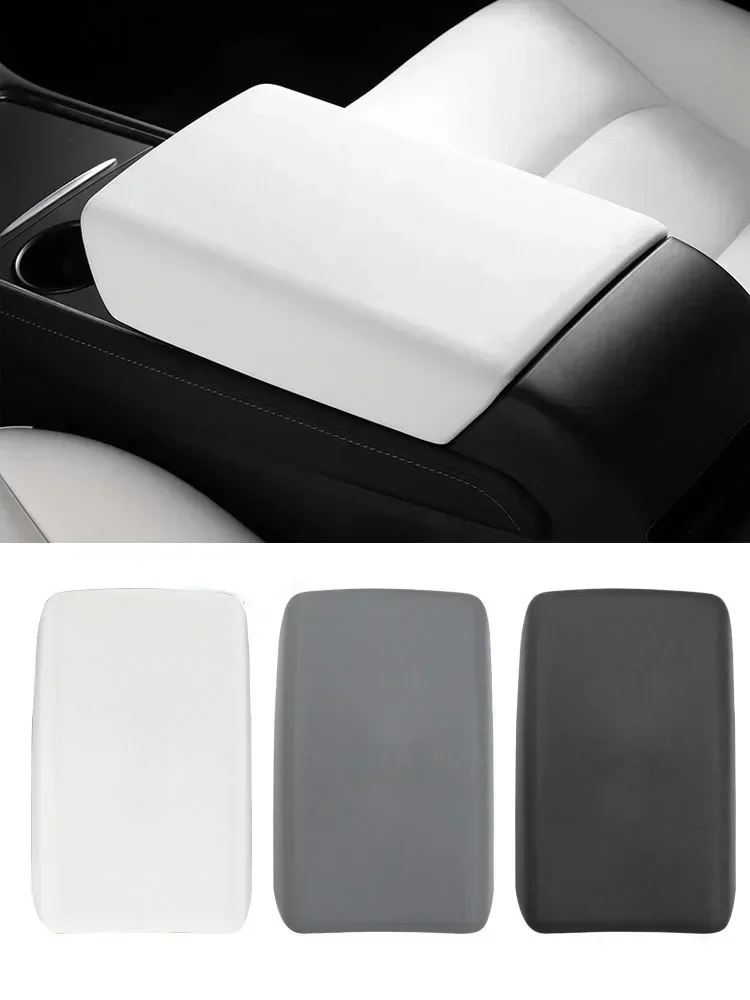 Armrest Box Cover for Tesla Model 3 Y Armrest Box Center Console Protective Cover TPE Snap-in Installation Modely Accessories