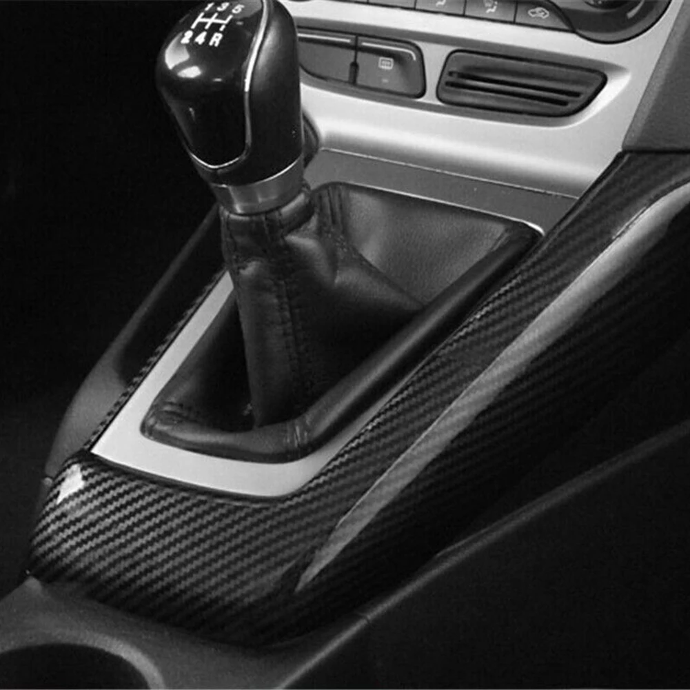 1 Pcs Car Console Gear Shift Frame Trim Covers Protector For Ford For Focus 2012-2014 ABS Carbon Fiber Interior Accessories