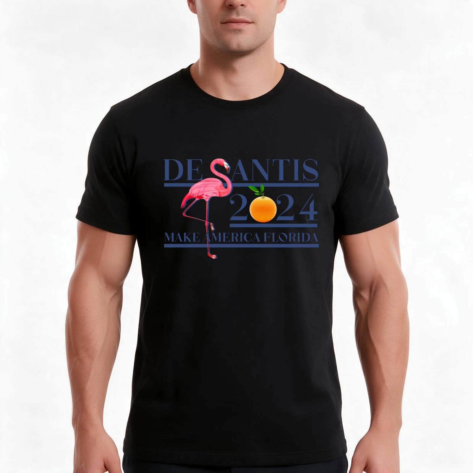 DeSantis 2024 Make America Florida Flamingo T-Shirt Summer Casual Cotton Tee Oversized Streetwear Tops Vintage Graphic Print