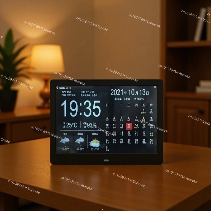 WiFi Weather Forecast 10-inch  Perpetual Calendar  Outdoor Temperature and Humidity Electronic Clock Machine Digital Photo Frame view 2