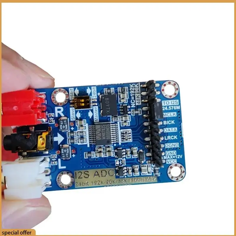 Módulo de tarjeta de adquisición de Audio Hifi A68Z Dlhifi I2S ADC WM8782S Placa de desarrollo de modo maestro esclavo azul 1 pieza