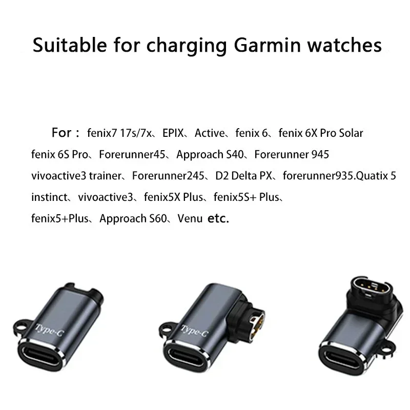 USB Charger Adapter For Garmin Fenix 7/6/5 for Instinct 2S Venu 2 Plus EPIX for erunner 745 Watch Charging Converter