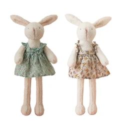 45cm Luxury High Quality Hand-made Plush Bunny Toy For Girl Dress Rabbit Toy Long Ear&Leg Bunny Stuffed Animal Toys