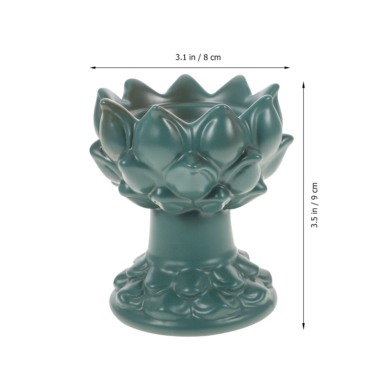 Retro Lotus Ceramic Holder Handcrafted Smooth Surface with Buddhist Elements for Home Desktop Temple Decor and Party