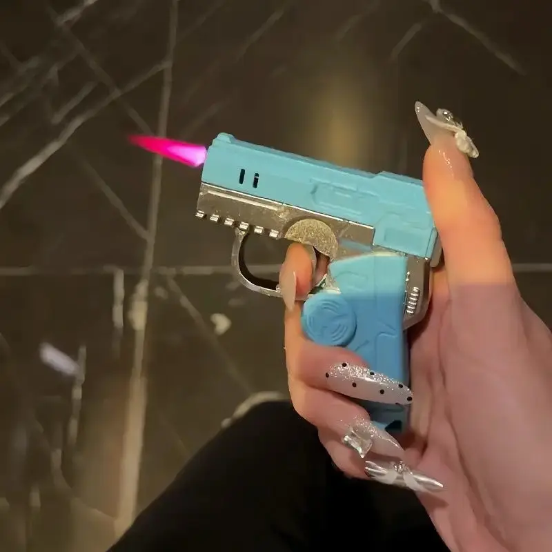 

Зажигалка для блогеров, складная, ветрозащитная, с красным пламенем, надувная, вращающаяся