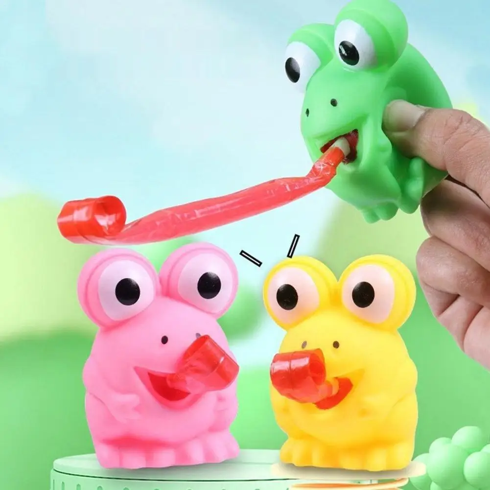 Funny Squeeze Toy Frog Dinosaur Tongue Out Stress Relief Fidget Toys for Kids Adults Soft Pinch Decompression Sensory Gift