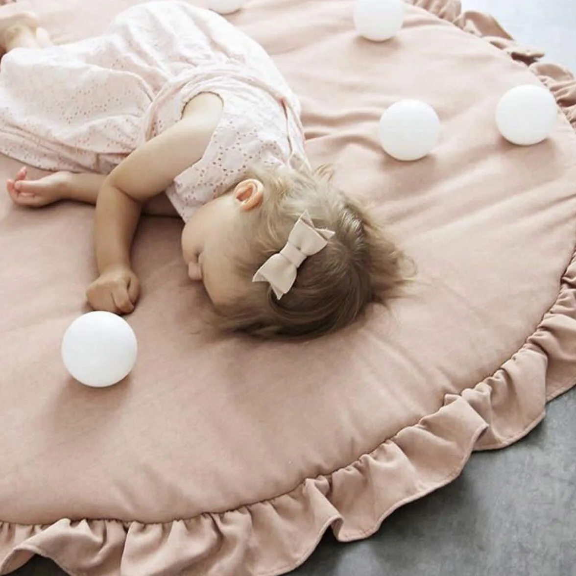 Baby Play Mats Round Floor Soft Cotton Baby Bedding Blanket Lace Crawling Mat Game Pad Toys For Children Room Nursery Decor