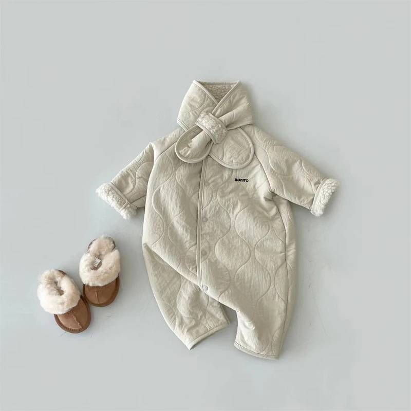 Children Lamb Wool Jumpsuit for Outdoor Thickened Wool Awarm Climbing Clothes Jumpsuit Newborn Baby Clothes Baby Girl Clothes