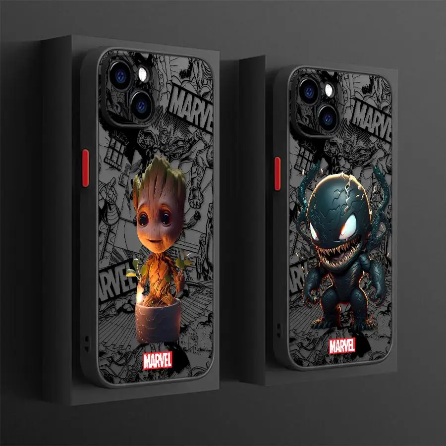 Casing Pelindung Belakang untuk iPhone 17 Air XS 7 8 16e 15 16 Plus 11 12 13 14 Pro Max Karakter Kartun Marvel