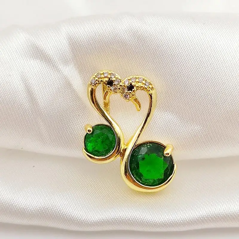 Золотой лебедь кулон ожерелье браслет серьги ключица цепь золото наполнение оксид циркония тротуар подвеска DIY ювелирные изделия поставка оптовых подарков для женщин - любовников