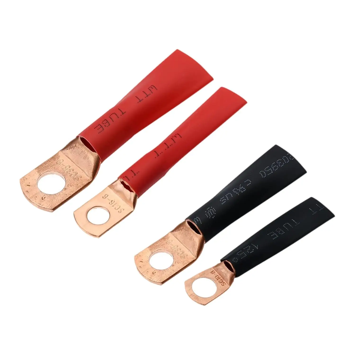 120Pcs Copper Wire Lugs AWG2 4 6 8 10 12 with Heat Shrink Set Battery Cable Lugs Battery Cable Ends Ring Terminals Connectors image 3
