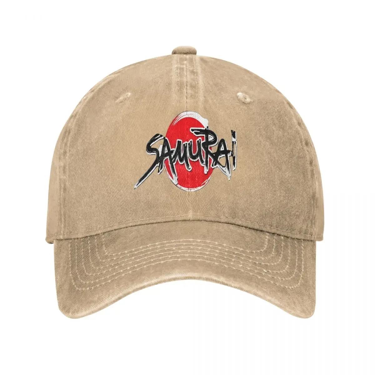 Samurai Red Moon Unisex Baseball Caps Anime Katana Distressed Hats Cap Retro Outdoor Workouts Adjustable Snapback Cap