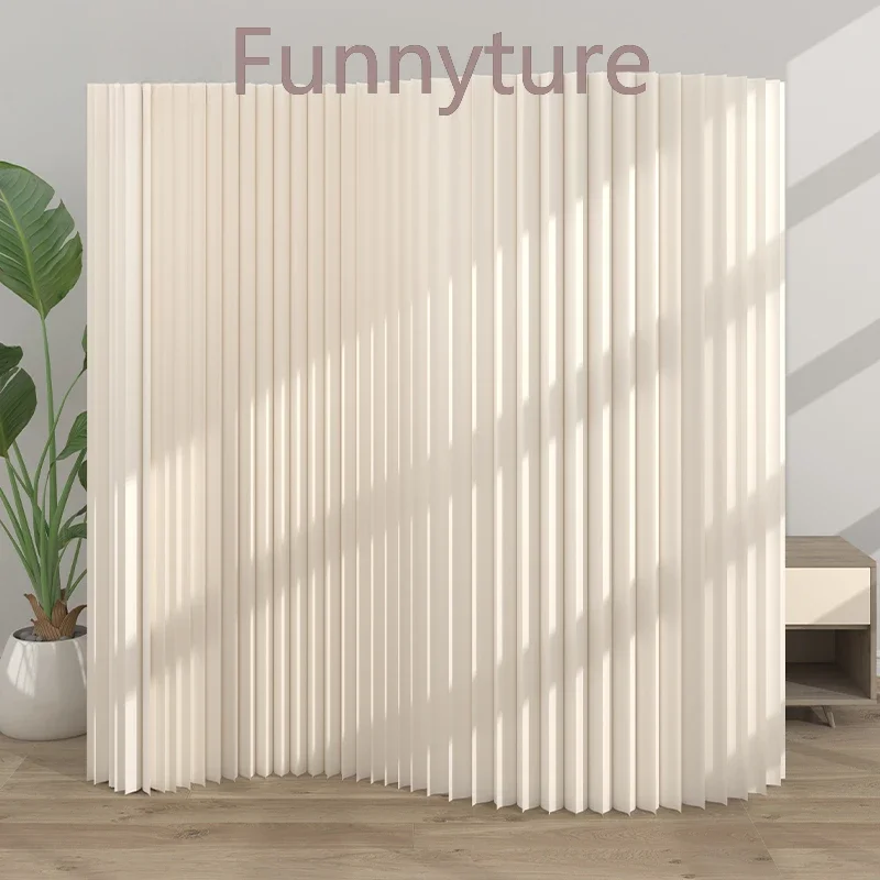 Paper screen partition folding baffle wall simple self-loading push-pull telescopic easy storage office false wall background