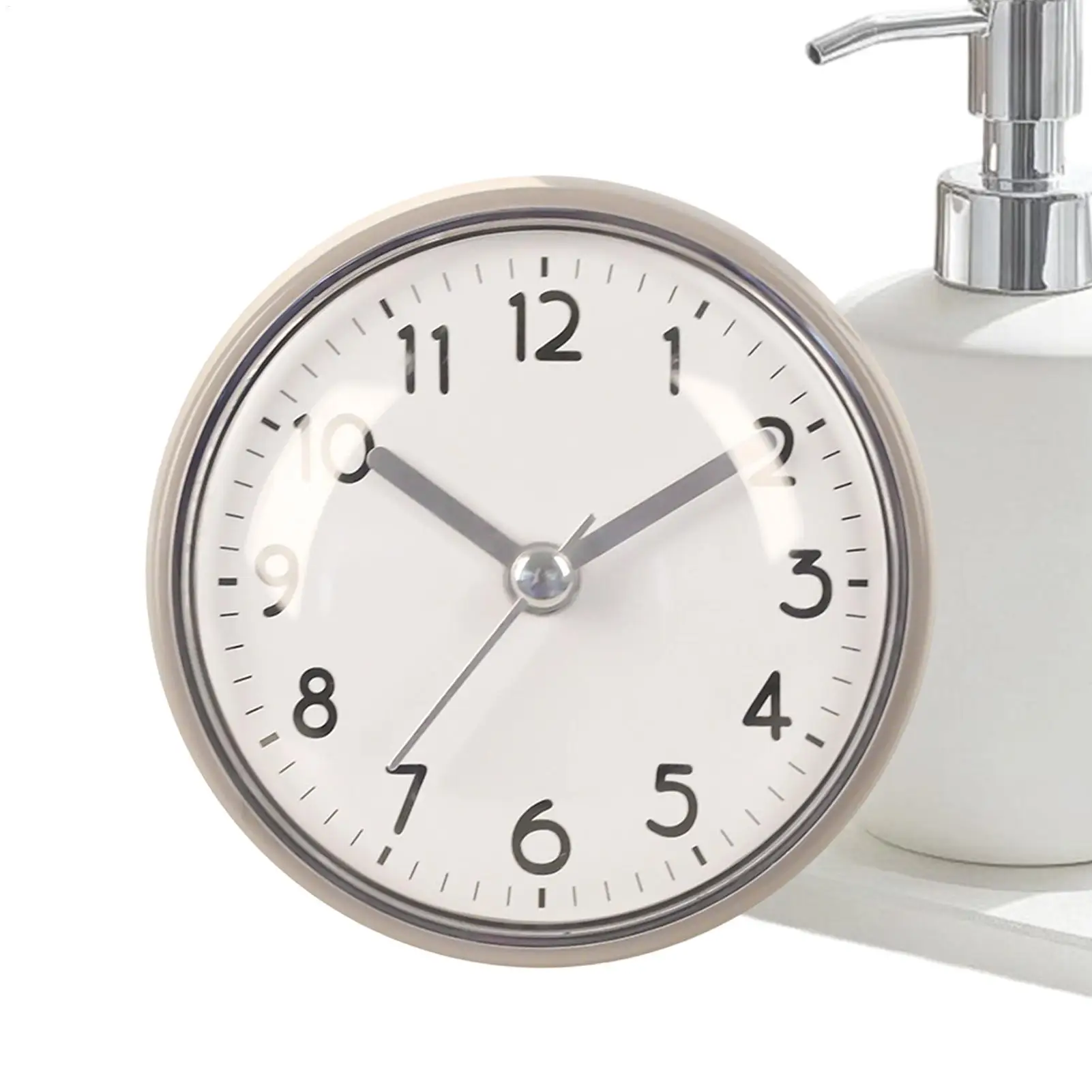 Bathroom Clock Waterproof Suction Cup Waterproof Battery Operated Alarm 3 Inches Small Clock for Bathroom for Home Office Living