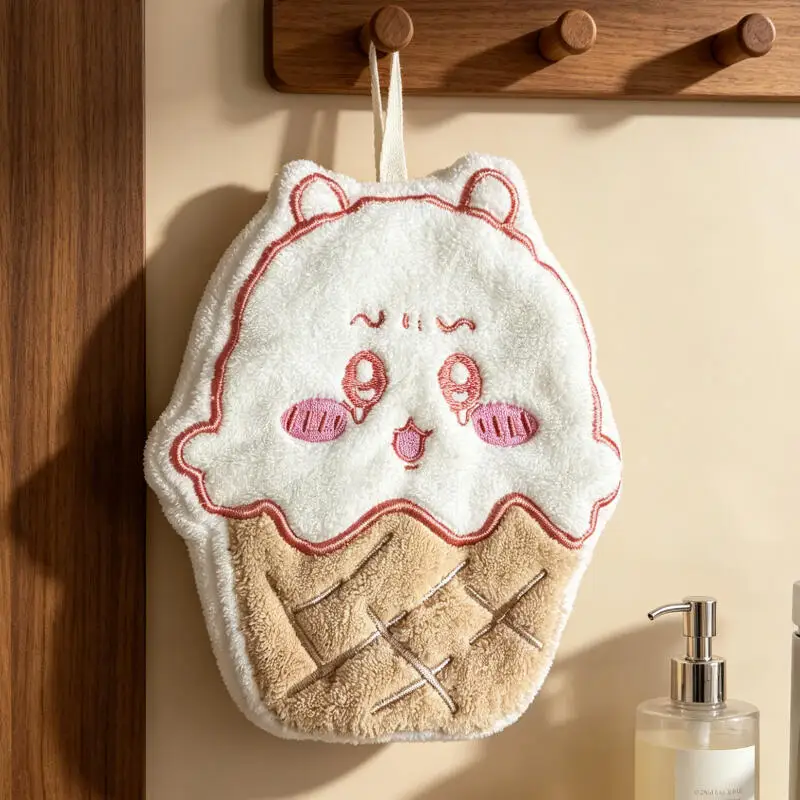 New Chiikawa Plush Face Towel Kawaii Usagi Hachiware Ice Cream Towel Ins Korean Cartoon Anime Friend Birthday Gift