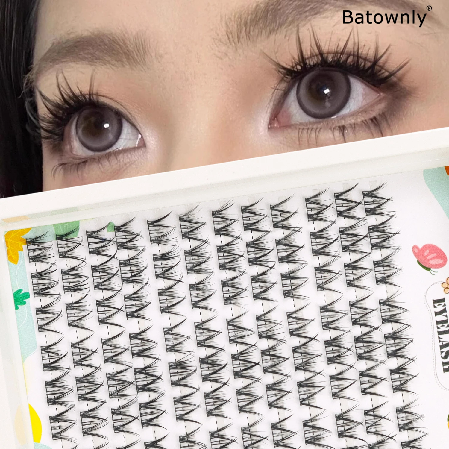 108Pcs Lazy Trilogy Falsche Wimpern Dicke Simulation Einzelne Cluster Curling Comic Licht Europäischen und Amerikanischen Kleiner Teufel Wimpern