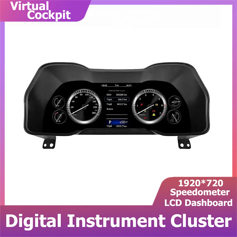 12.3''Digital Instrument Gauge Cluster For Toyota 4Runner 2014-2020 LCD Car Dashboard Panel Speedometer Odometer Virtual Cockpit