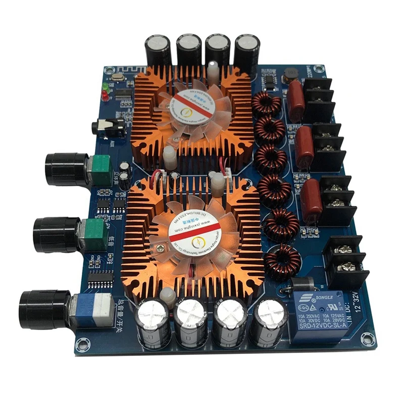 Amplifier Board XH-A128 Digital Power Amplifier Board Fan TDA7498ETR Dual 160W Stage Speaker