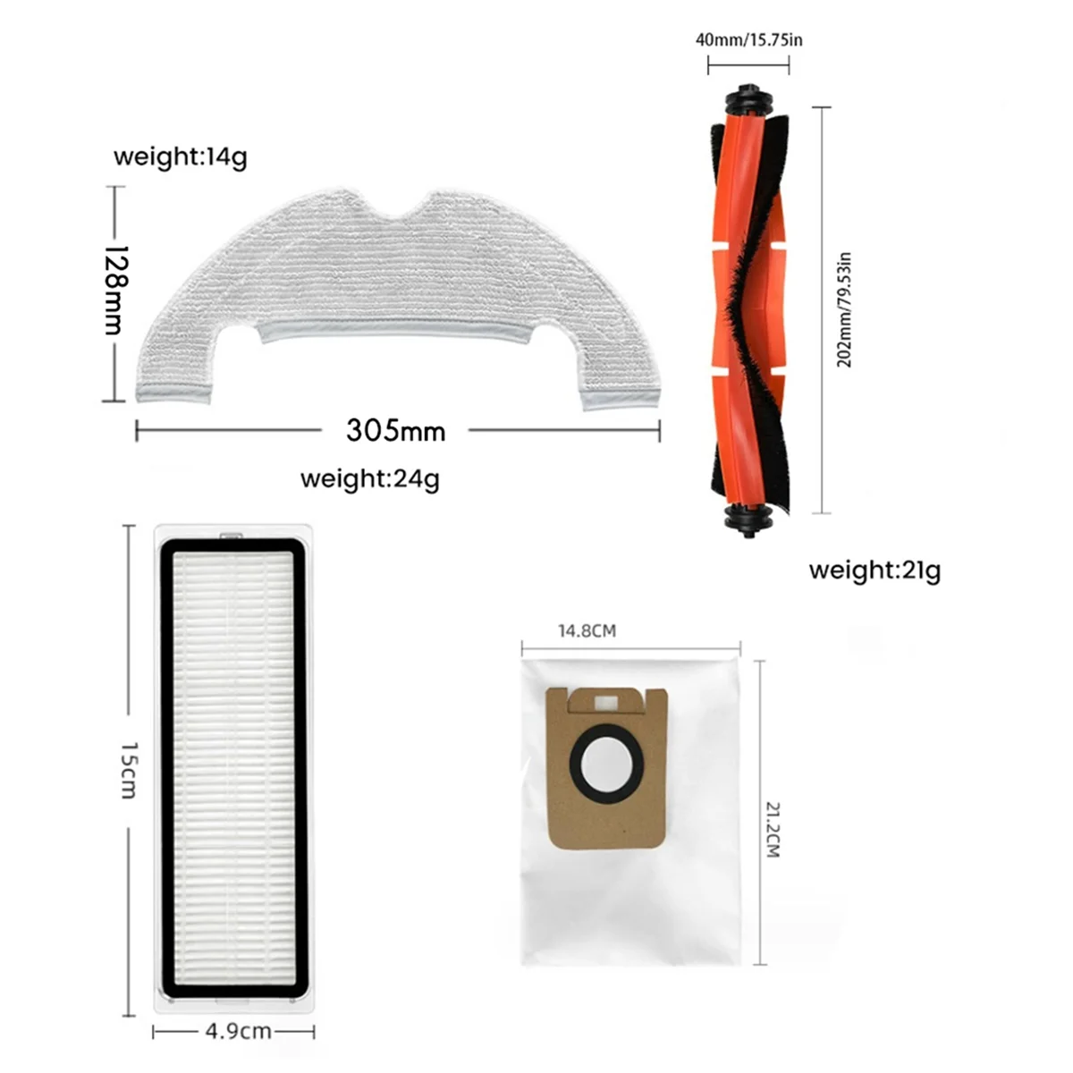 

Replacement Parts for Dreame Bot D10 Plus RLS3D, Z10 Pro, L10 Plus Robot Vacuum Main Side Brush Hepa Filter Mop Dust Bag