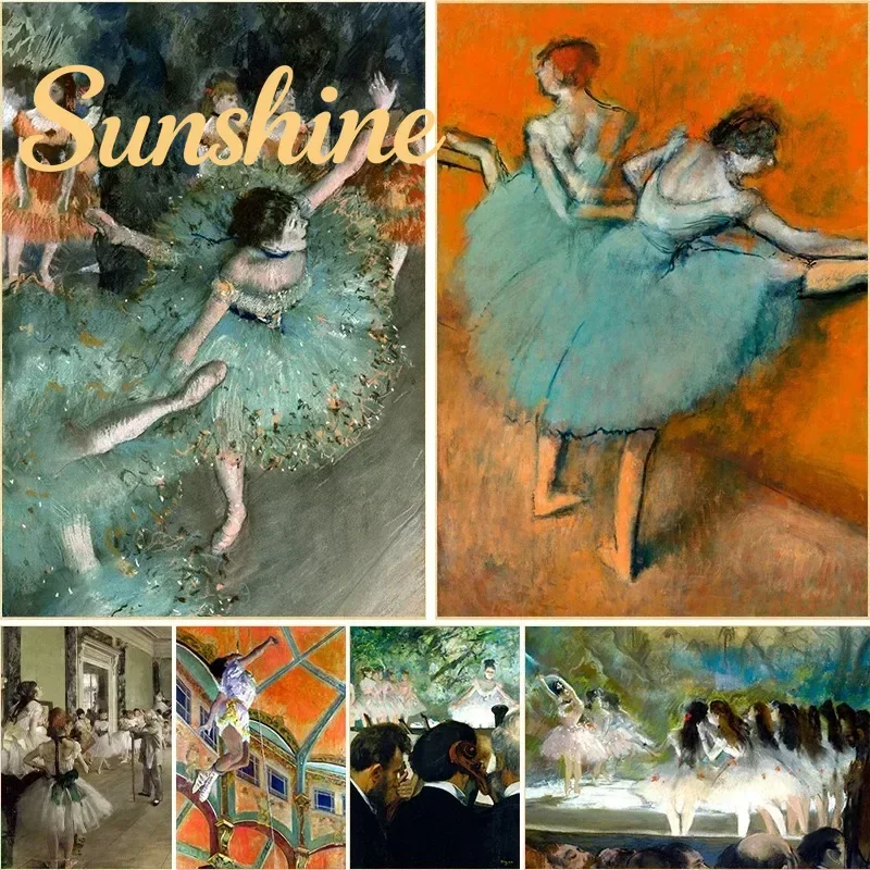 (No frame)Impressionist Edgar Degas Art Swaying Dancer Ballet Poster Print Canvas Painting Wall Art for Dancer Living Room Ho
