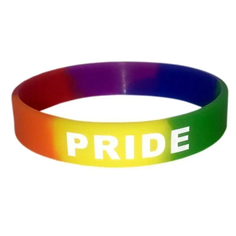 31BB Gay Pride Wristbands Lesbian Rainbow Wristband Silicone Sports Rubber Bracelet