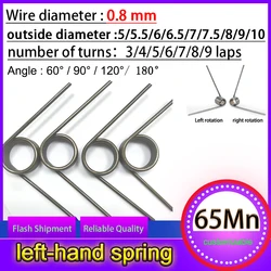 20 Pcs 0.8 mm Left Rotation Spring Steel Small V Shaped Coil Torsion Spring Degree Spring Clip Left Hand Torsion Spring