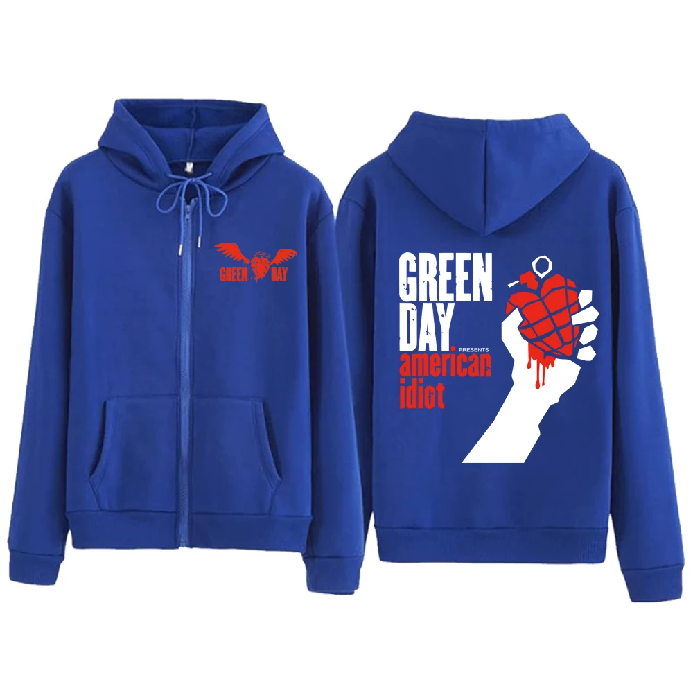 Hot Green Day Saviors Band 2024 Tour Zipper Hoodie, Harajuku Hip Hop Pullover, Y-Top