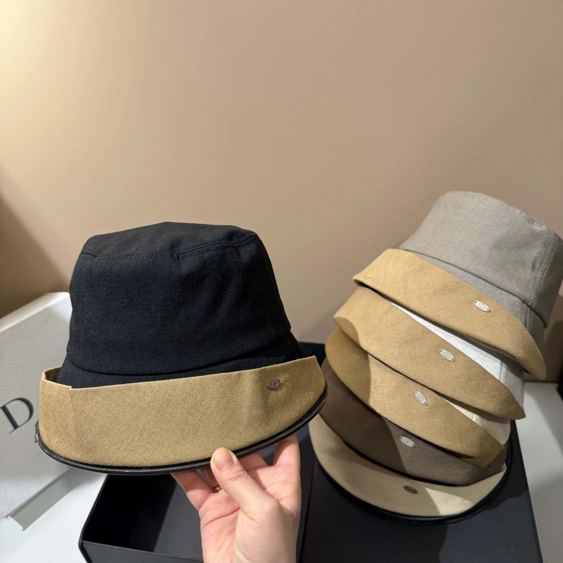 

South Korea 2025 new Japanese tilting Cornish cotton hemp fisherman hat female sun protection breathable big head basin hat