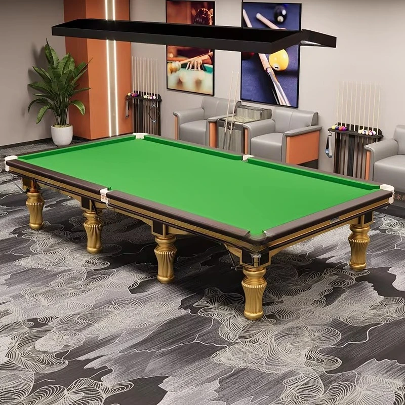 Fotografia 7: Mesa de Bilhar e Snooker Premium de 12 pés com 4,5cm de Espessura para Entretenimento em Casa, com Bolas e Tacos de Snooker