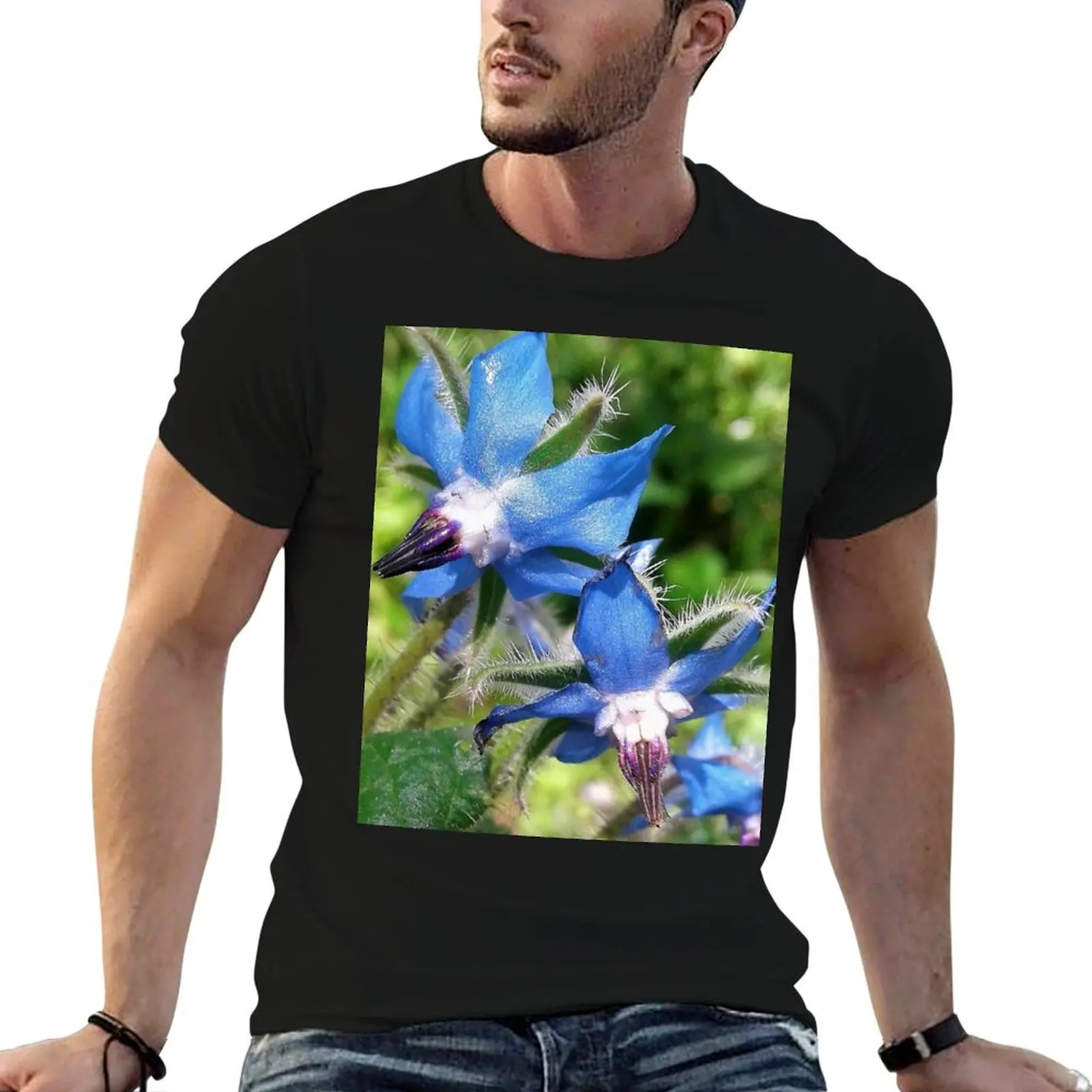 

Borage T-Shirt t shirts for man graphic tees cotton tshirt 100% T-Shirt