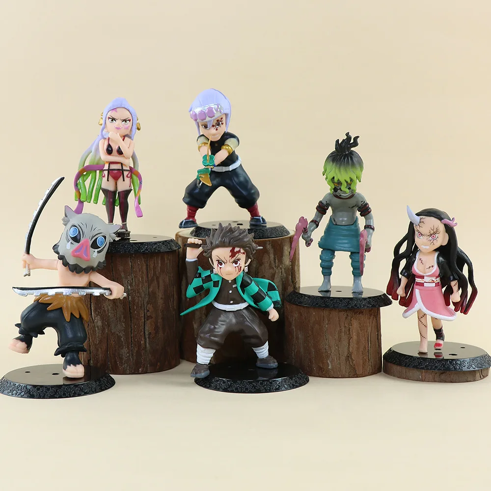 6 teile/satz Dämon Slayer Charakter 8-10 cm Abbildung Modell Spielzeug