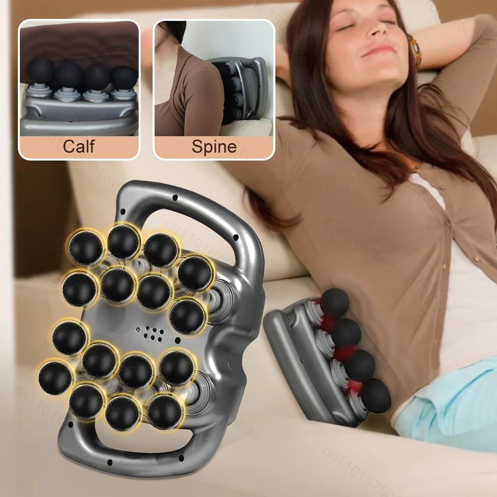 

Fascia Gun 16-Head Muscle Relief for Back Waist Neck Shoulder Body Massager High-Frequency Vibration Muscle Massager Gun
