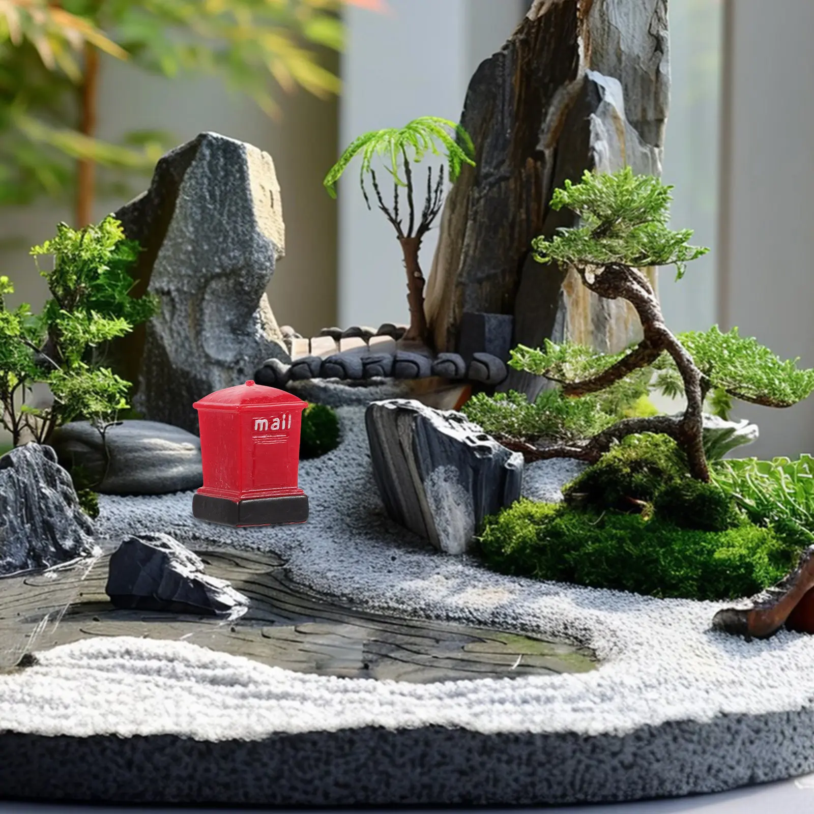 4Pcs Miniature Mailbox Resin Tiny Post Box Ornament Office Desk Decor Small Garden Mini Mailboxes Micro Landscape Decor