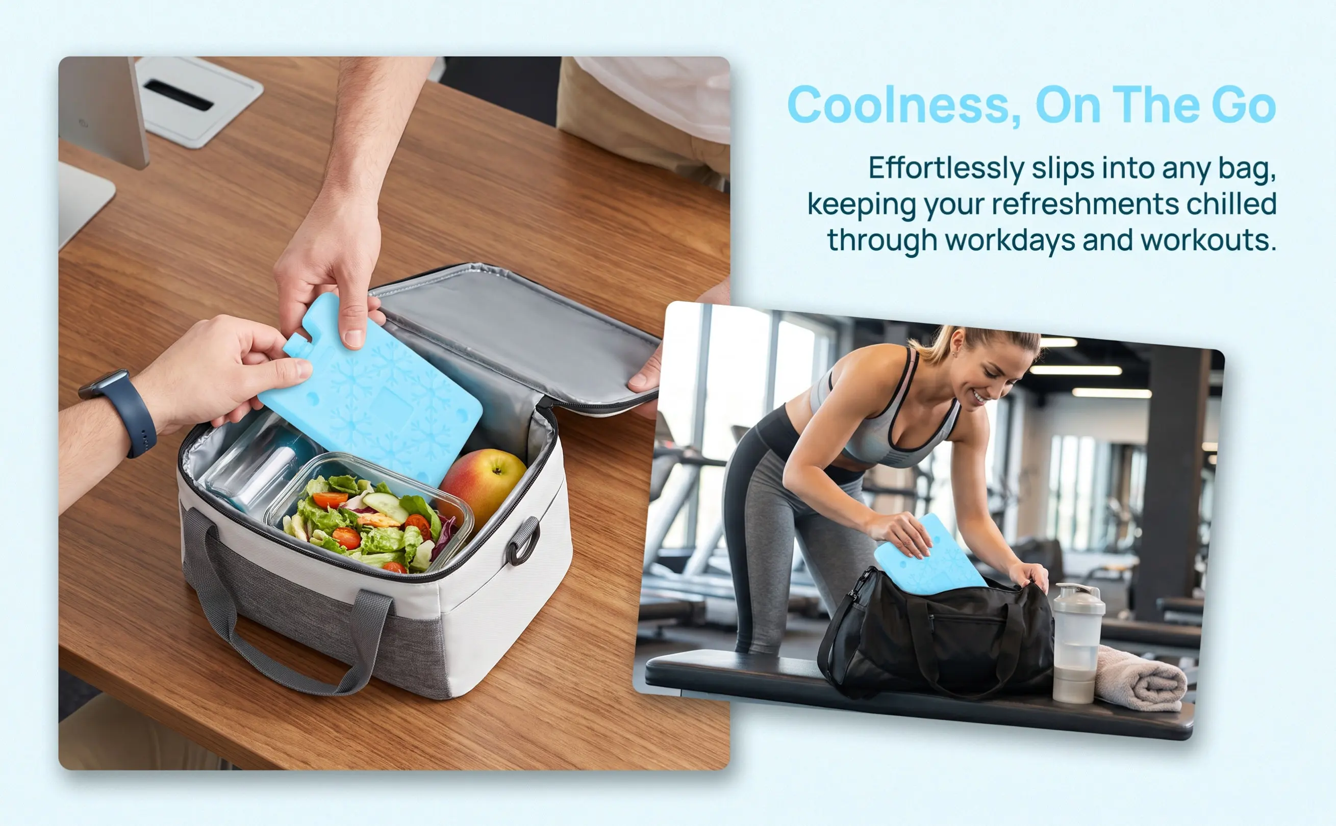 4Pcs Ice Packs Thick Pe Material Reusable Freezer Packs for Lunch Boxes Cooler Portable Ice Block Freezer Pack