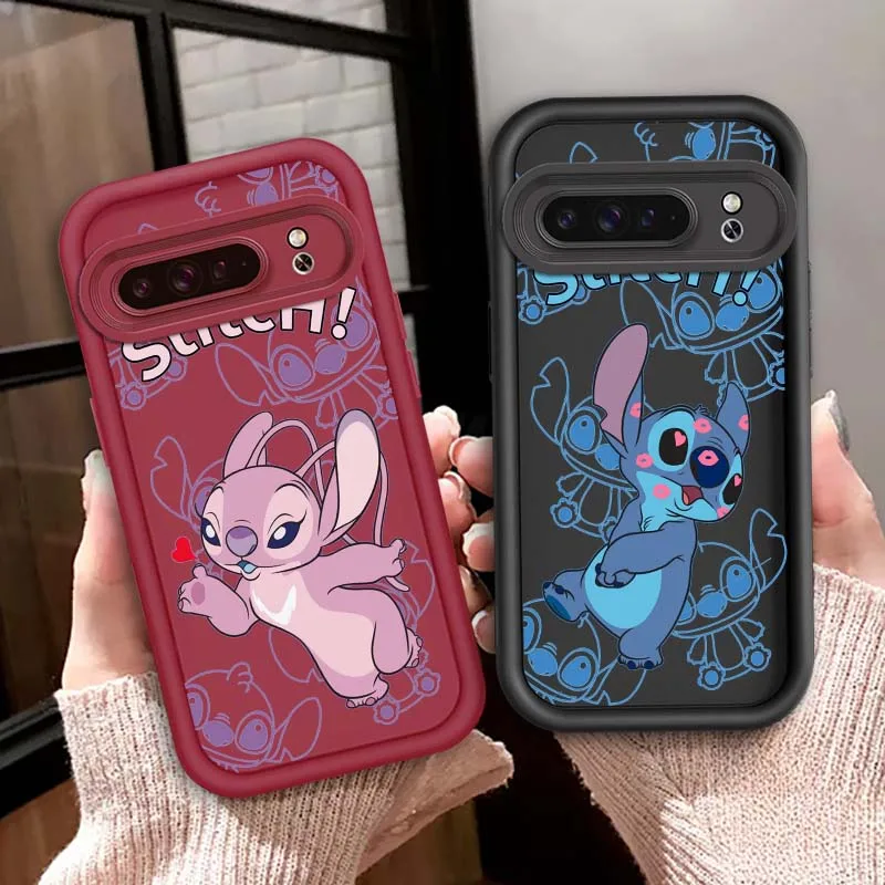 

Cute Stitch Lilo For Google Pixel 9 8A 8 7 7A Pro XL 5G Eye Ladder Soft TPU Shockproof Cover Phone Case