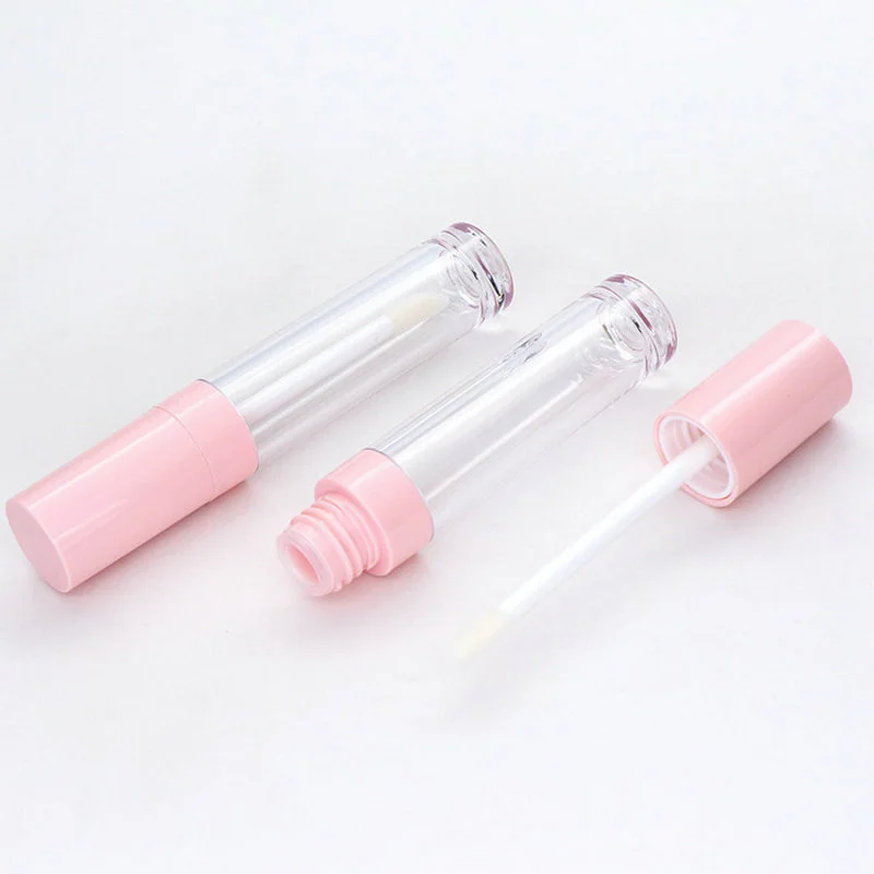 6.5ml Pink Lip Gloss Tubes Empty DIY Cylindrical Lip Balm Tubes with Wand Refillable Lipstick Vials Sample косметика Dispenser