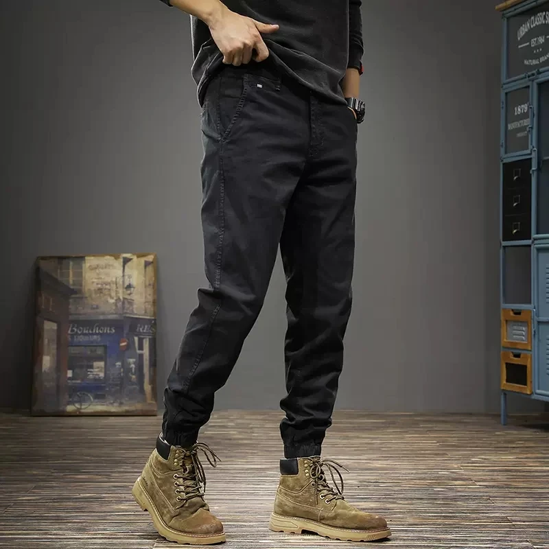 Streetwear Fashion Men Jeans Stretch Slim Fit Casual Cargo Pants Hombre Vintage Designer Hip Hop Joggers Men Leisure Trousers