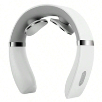 Rechargeable hot compress intelligent electric pulse neck massager, deep tissue trigger point massager, relaxing neck