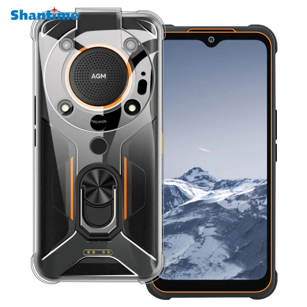 Luxury Shockproof Ring Holder For AGM Glory SE Case Soft Silicone TPU Protective Holder Cover For AGM Glory Pro AGM G1 Pro