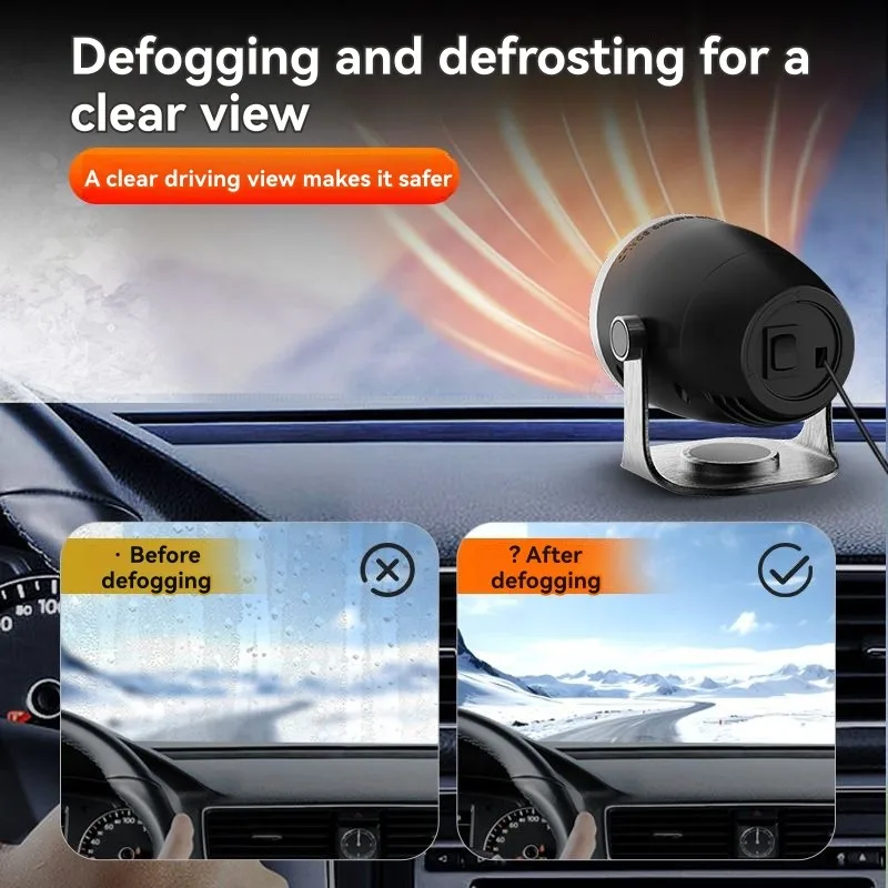 AC76-Auto Windshield Defroster Defogging Demister 12V Car Heater Fan 100W Electric Heating Car Anti-Fog Heater