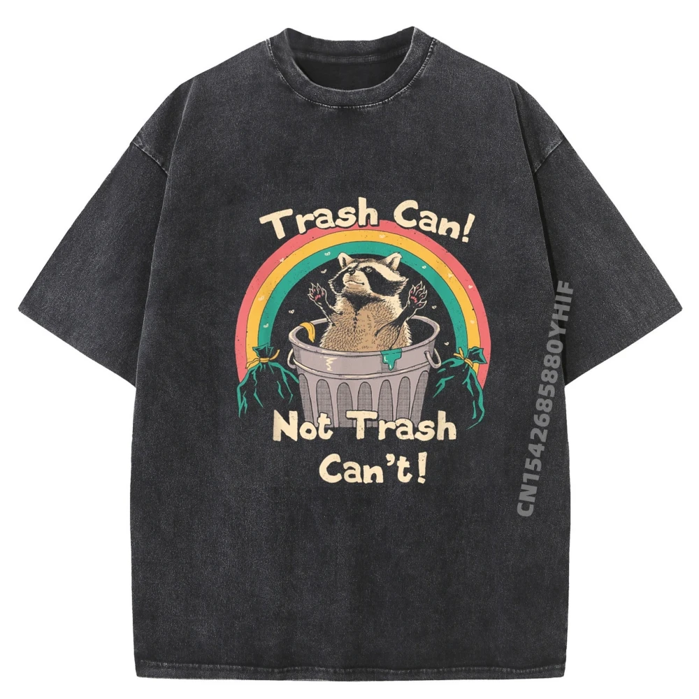 

Trash Can Not Trash Can't Graphic Tees Mens Tops Tees Cool Printed T-shirt Man Funky Classic Washed T Shirt Mens Gift