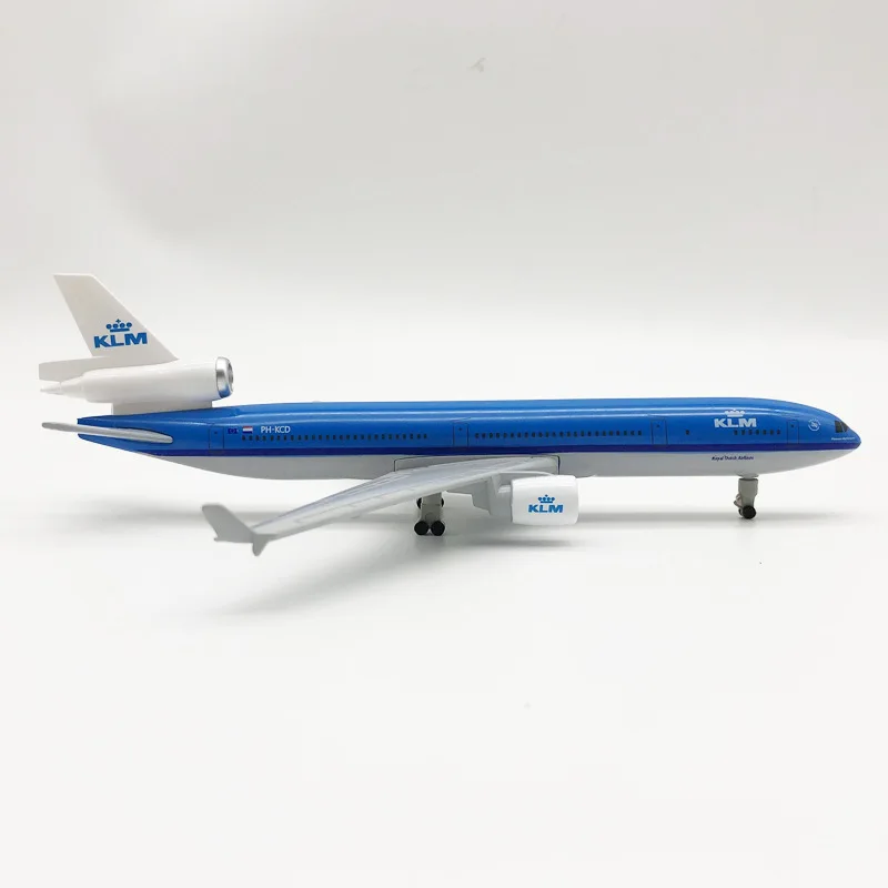 Lega di metallo 1:400 Mcdonnell Douglas Md-11 KLM 20 cm Modello di aereo Materiale con modello di aereo Giocattoli Ragazzi Collezione per bambini