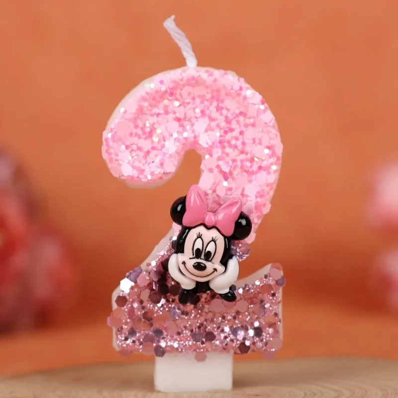 Hot Gelukkige Verjaardag Nummer 0-9 Kaarsen Cartoon Mickey Minnie Mouse Kaars Cake Cupcake Topper Party Decoratie Benodigdheden DIY Geschenken